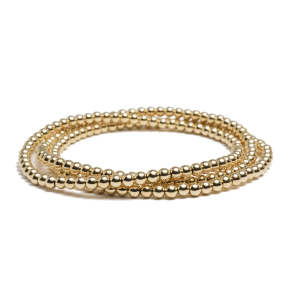 Small Gold Ball Bracelet Set